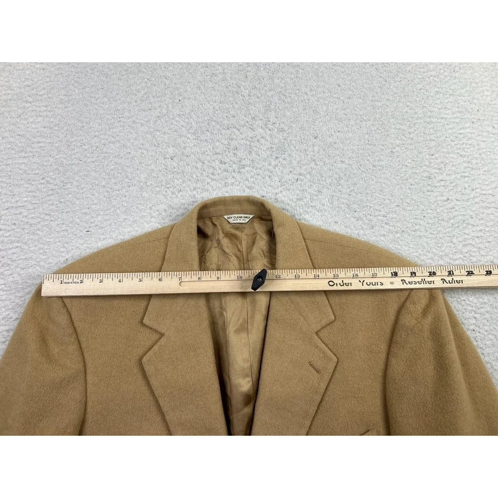 Bill Blass Blazer Mens 46R Camel Hair Tan Sport Coat Classic Two Button Made USA
